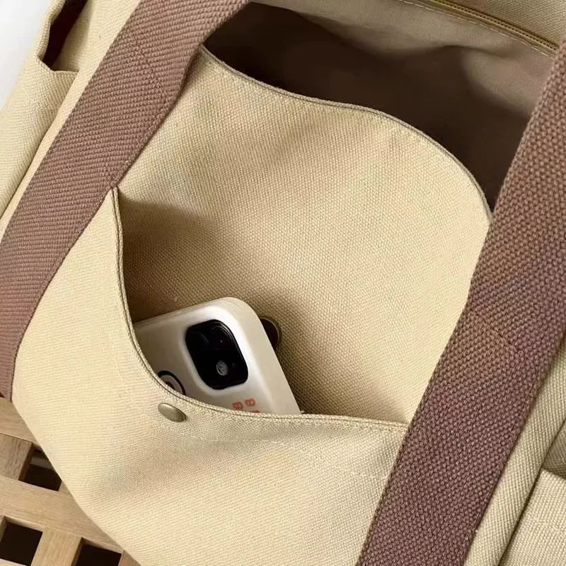 Bolsos de lona de gran capacidad Para trabajo, bolsa de transporte Para trabajo, ropa Para estudiante de estilo universitario, bolso de hombro Para hombre