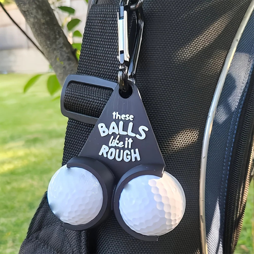 Soporte para pelota de golf, mosquetón/anillo de hebilla, opciones, parodia de plástico y Metal, estante para tee, regalo de mordaza para golfistas, accesorios para bolsas, diseño novedoso