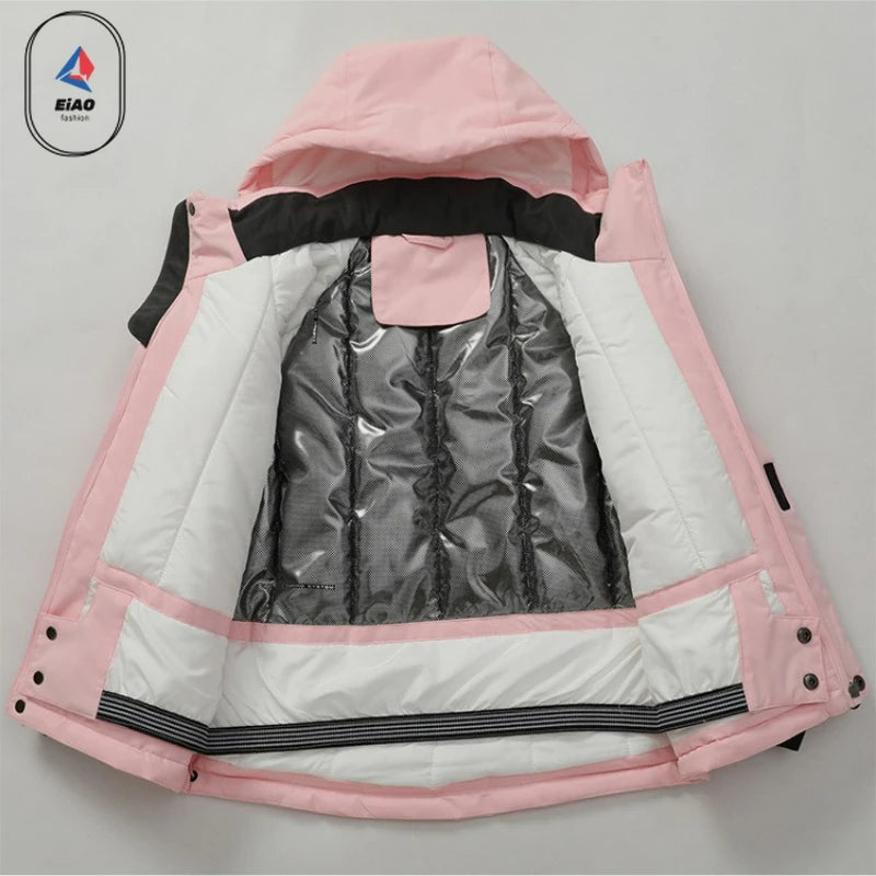 Trajes de esquí para niños, calentador de cuerpo para exteriores, traje de Snowboard, chaqueta térmica + Pantalones, monos de esquí, conjuntos de nieve impermeables para invierno para niños