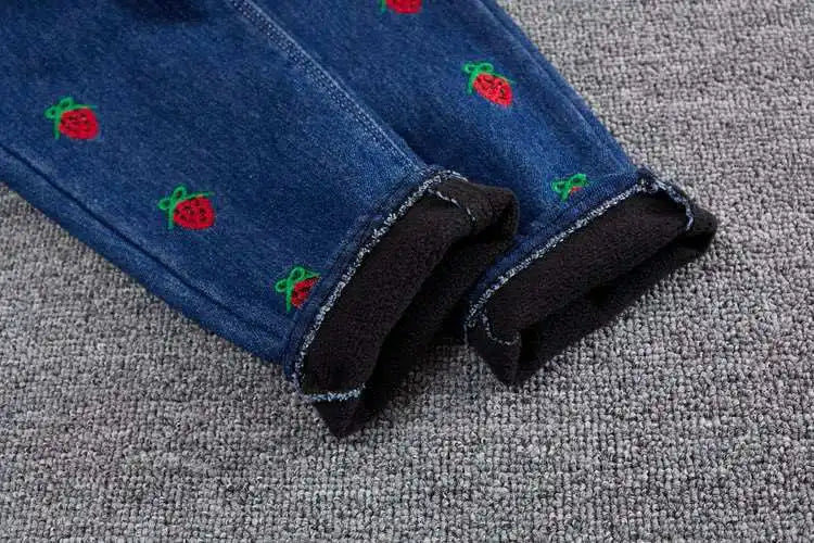 Pantalones para adolescentes de 3 a 14 años, ropa Infantil para niñas, pantalones vaqueros de lana de invierno para niños, pantalones vaqueros para niños, ropa para niñas