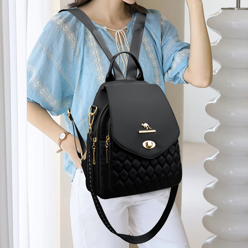 Mochila Retro de moda para mujer, Bolsas de un solo hombro de cuero para mujer, mochilas para estudiantes de marca de lujo, novedad de 2024