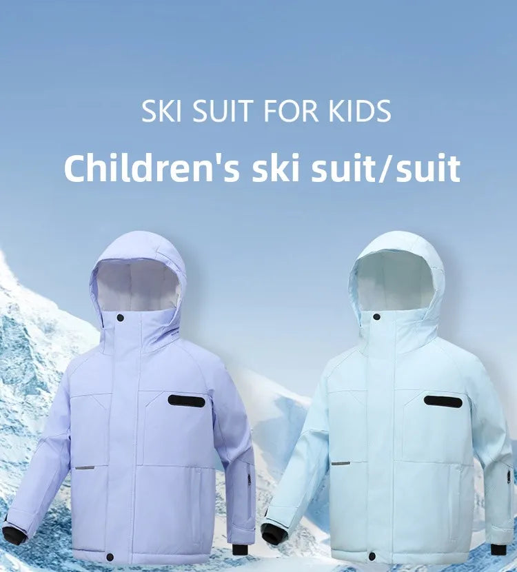 Trajes de esquí para niños, calentador de cuerpo para exteriores, traje de Snowboard, chaqueta térmica + Pantalones, monos de esquí, conjuntos de nieve impermeables para invierno para niños