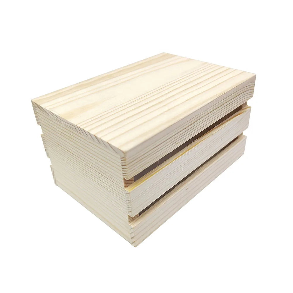 Caja de almacenamiento de madera, organizador de cosméticos y frutas, Mini cesta de madera de escritorio, modelo de cesta de almacenamiento de madera de pino, cesta de almacenamiento en miniatura