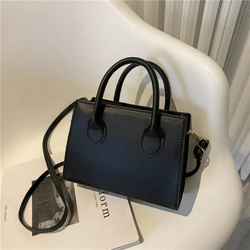 Elegante bolso negro con asas dobles, bolso cruzado elegante, bolso pequeño retro y elegante para mujeres y niñas, uso diario, trabajo, fiesta