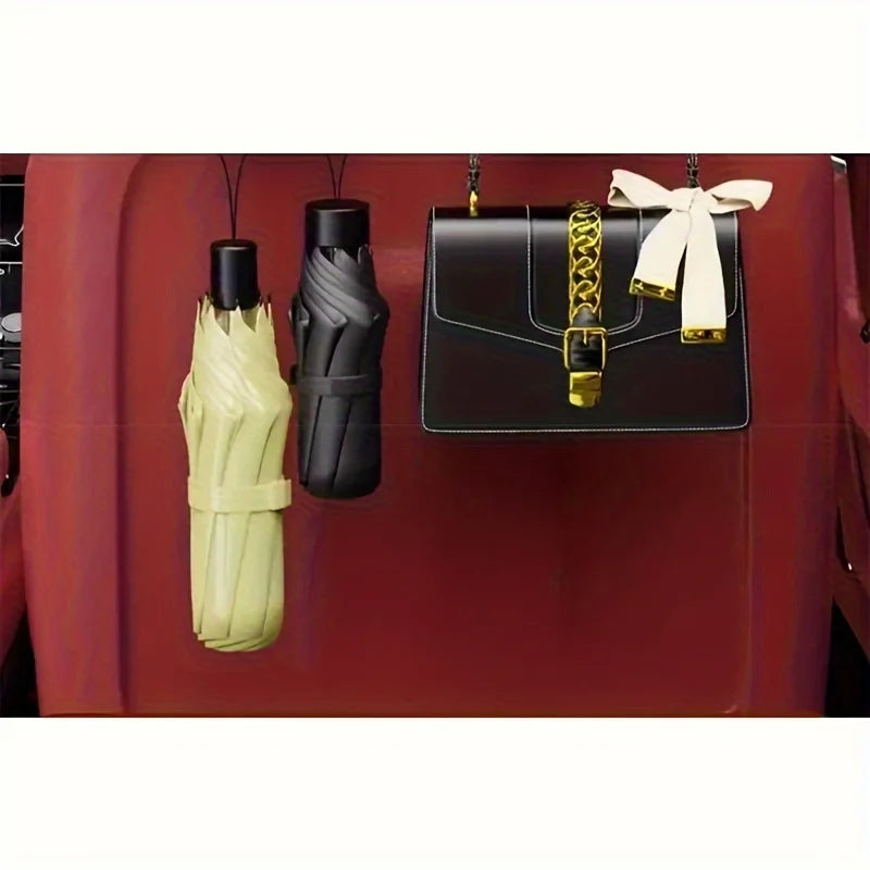 1/2 Estante de almacenamiento multifuncional para automóvil con ganchos, portavasos y caja de almacenamiento: material PP duradero y resistente, adecuado para respaldo de asiento