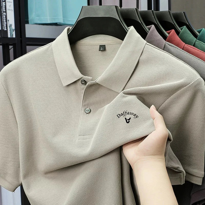Camiseta polo de marca de golf de manga corta, 100% algodón, informal, para hombre, novedad de verano, estampada, deportiva, cómoda, transpirable, con solapa