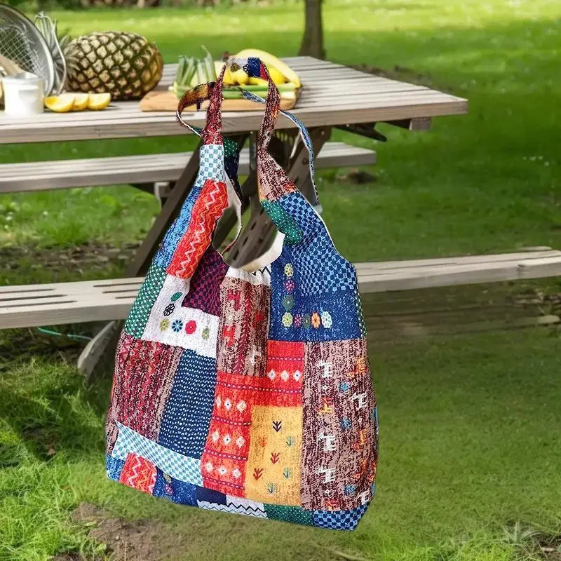 Fanshion-Bolso de retales de estilo étnico, bolso de hombro bohemio, informal, de gran capacidad, para ir al trabajo