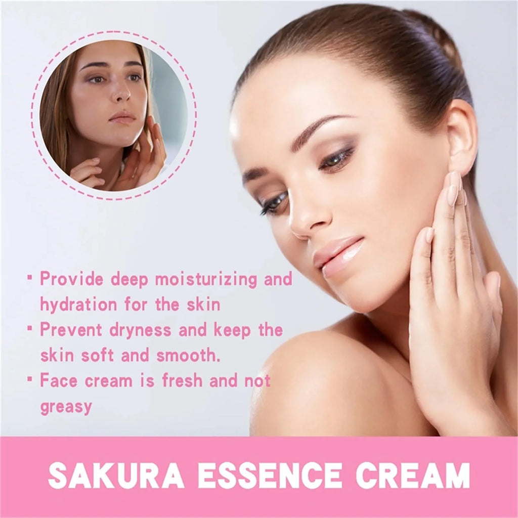 Crema de esencia japonesa Sakura, crema tonificante Sakura con ácido hialurónico,