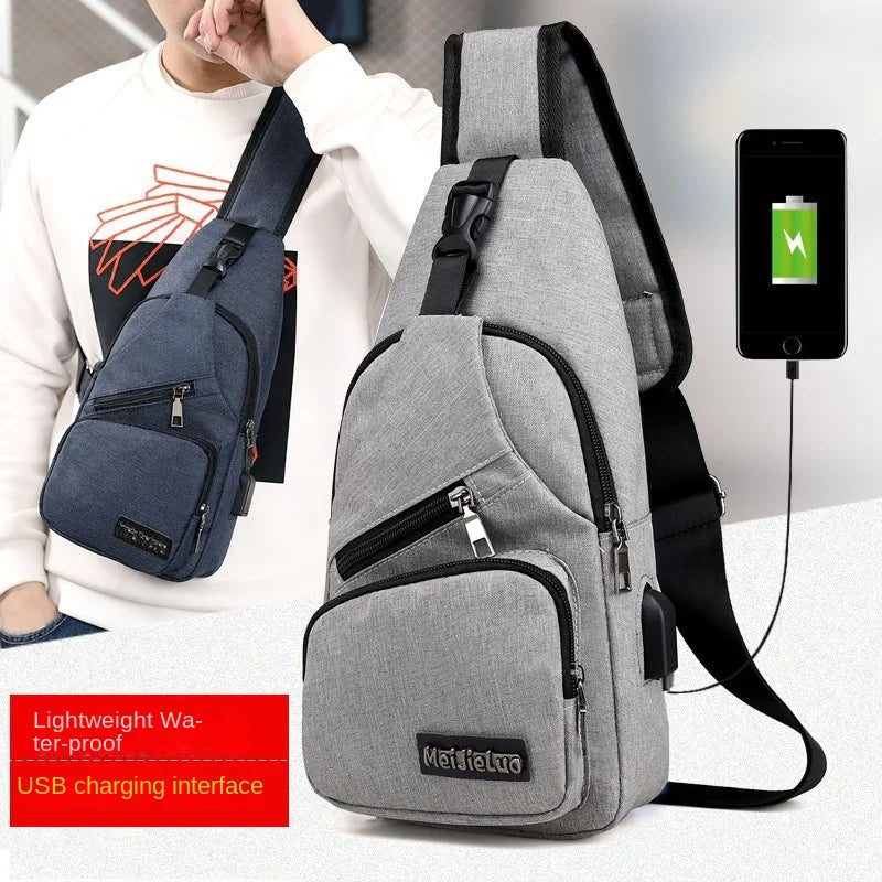 Bolso cruzado informal a la moda, bolso de hombro pequeño para hombre, mochila Diagonal para hombre, bolso mensajero para teléfono, riñonera para niño, paquete de pecho nuevo