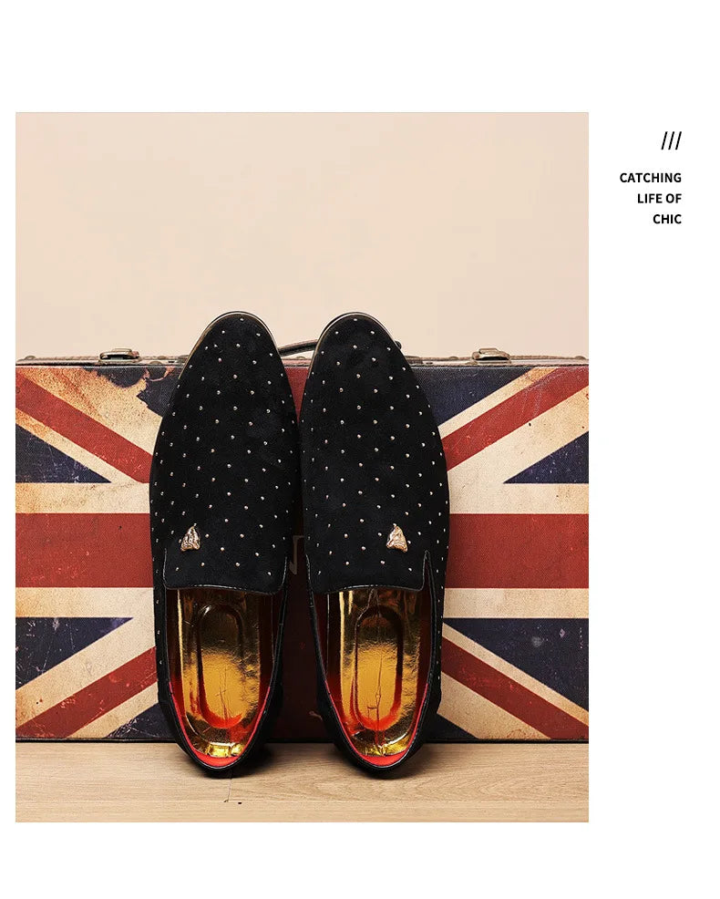 Mocasines de Hombre, Zapatos de vestir de cuero para Hombre, mocasines sin cordones, Zapatos elegantes, Zapatos planos de moda para Hombre, Zapatos de fiesta para Club, Zapatos para Hombre