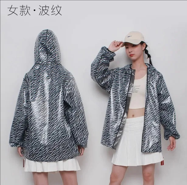 Chaqueta de TPU de talla grande para hombre y mujer, abrigo superior impermeable de manga larga con capucha y cremallera, impermeable para deportes al aire libre