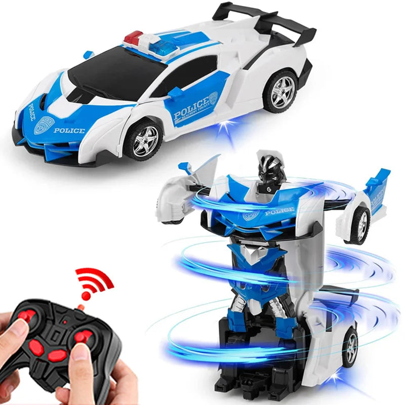 Coche eléctrico RC 2 en 1, Robots de transformación, modelo de vehículo deportivo, Robots, juguetes para niños, coches de de deformación RC geniales remotos, regalos de juguetes para niños