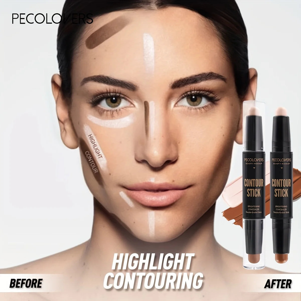 Corrector facial para contorno de la cara, bronceador, belleza, contorno, Base de maquillaje, crema para cosméticos para mujeres, nuevo