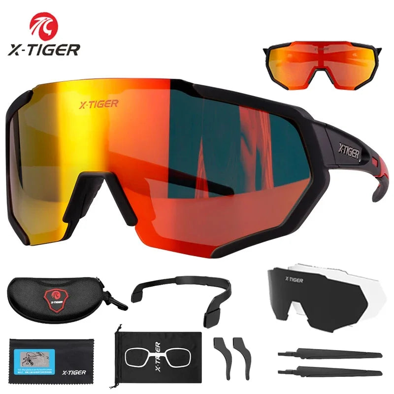 Gafas de sol polarizadas para Ciclismo de montaña para hombre y mujer, lentes de sol de X-TIGER, para carreras