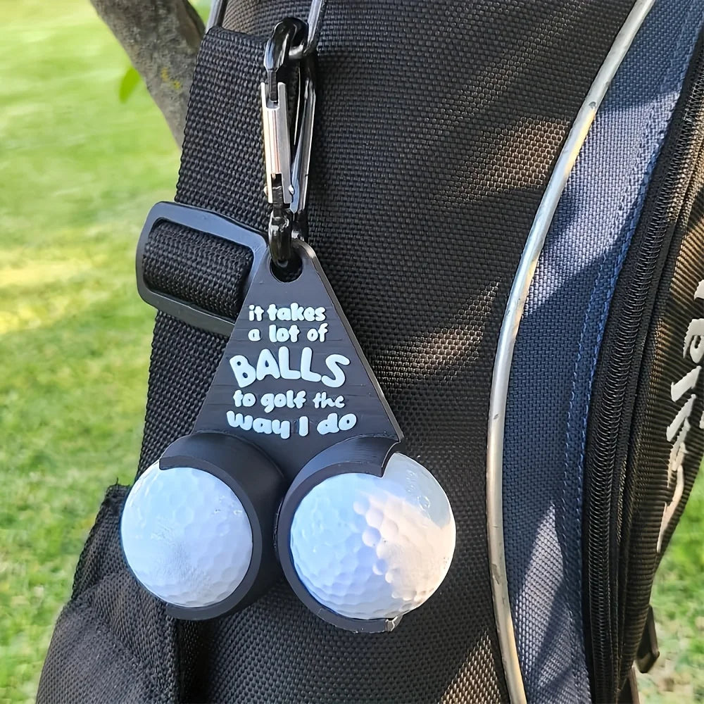 Soporte para pelota de golf, mosquetón/anillo de hebilla, opciones, parodia de plástico y Metal, estante para tee, regalo de mordaza para golfistas, accesorios para bolsas, diseño novedoso