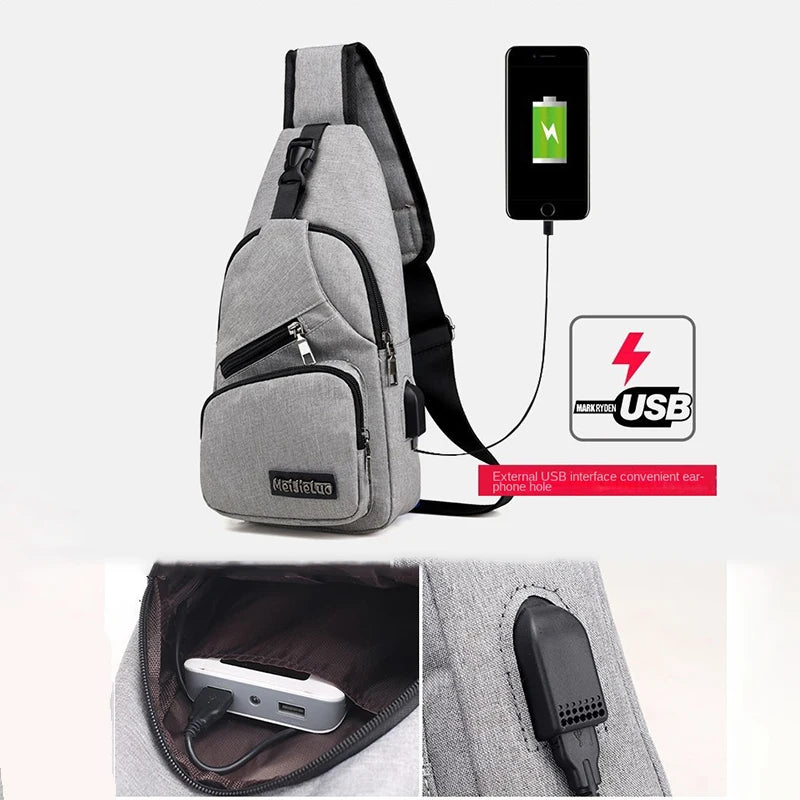 Bolso cruzado informal a la moda, bolso de hombro pequeño para hombre, mochila Diagonal para hombre, bolso mensajero para teléfono, riñonera para niño, paquete de pecho nuevo