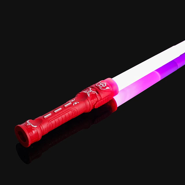 Espada láser de 75CM, sable de luz rojo y azul, doble sable, transformación Rave, arma de Cosplay para niños, juguete intermitente, espadas brillantes para fiesta