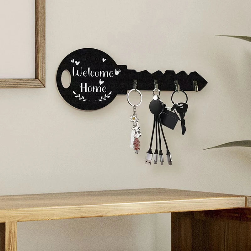 Organizador de almacenamiento, llave creativa, marco de madera, gancho de almacenamiento de pared moderno montado en la pared, estante de almacenamiento colgante Retro de boj para ropa