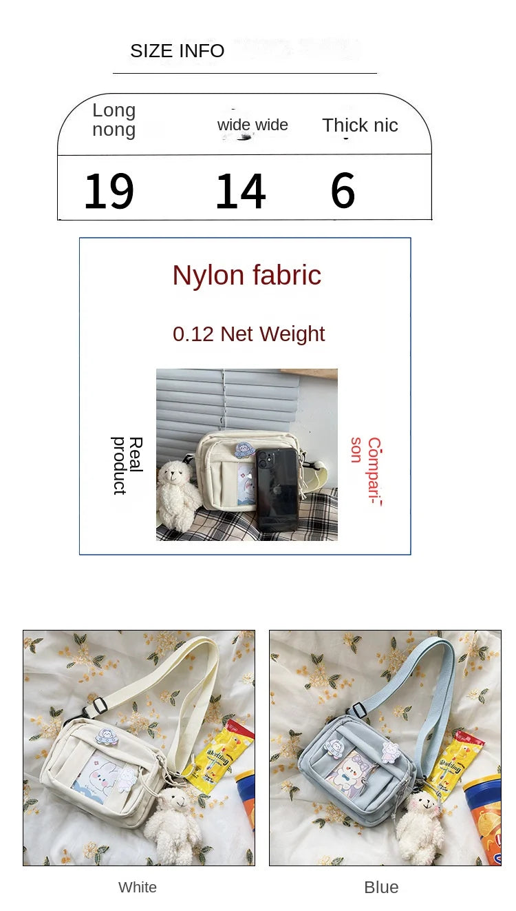 Nuevo Bolso Kawaii para niñas, novedad de 2024, Bolso transparente JK, Bolso cruzado pequeño para mujeres, bolsos y Bolsos de hombro, Bolso Itabag