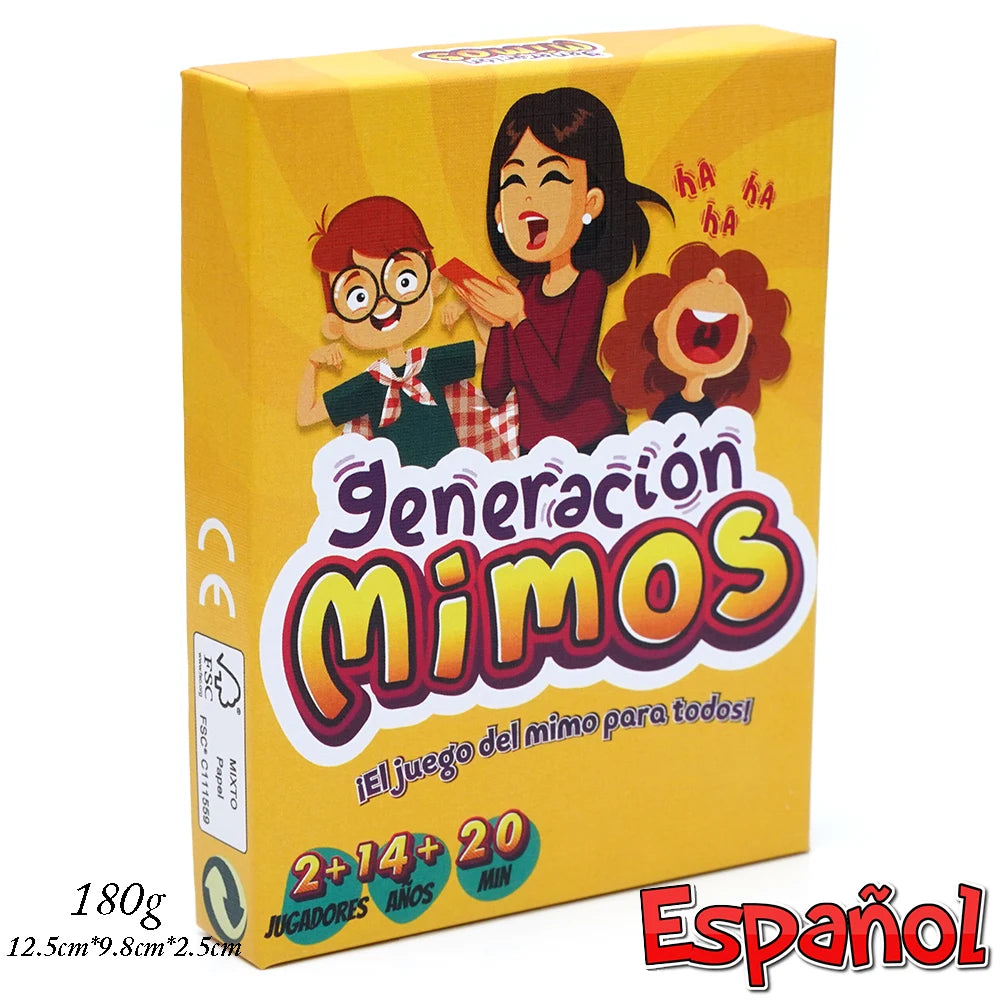 Generación Mimos Juego de Mesa Familiar Divertido con 400 Mímicas para Niños y Adultos Juego de Cartas de Mímica