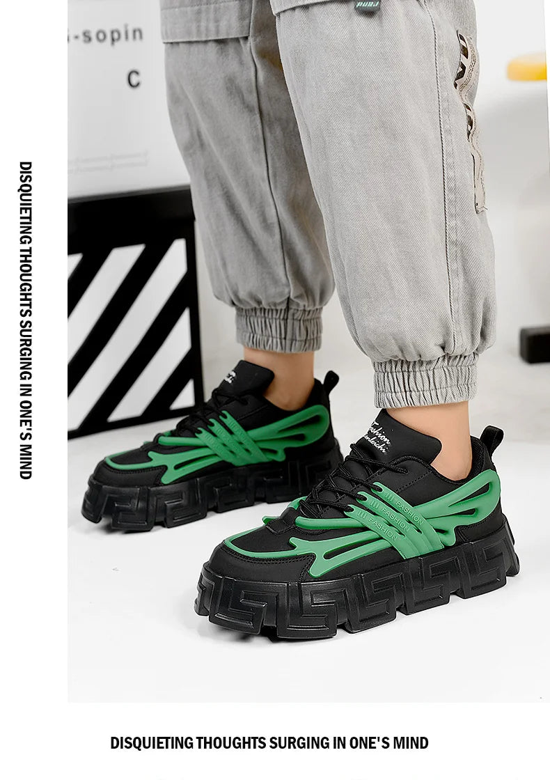 Zapatos informales para hombre, zapatos para caminar de estilo callejero, zapatillas de deporte con suela gruesa, zapatillas de baloncesto para correr, zapatillas vulcanizadas 2023 para hombre