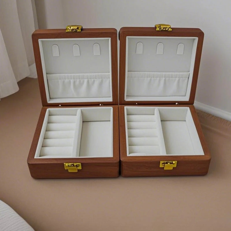 Caja de joyería de madera, pulseras de lujo, anillos, caja expositora, collares, pendientes, escaparate, baratija de mujer, Estuches de almacenamiento de joyería