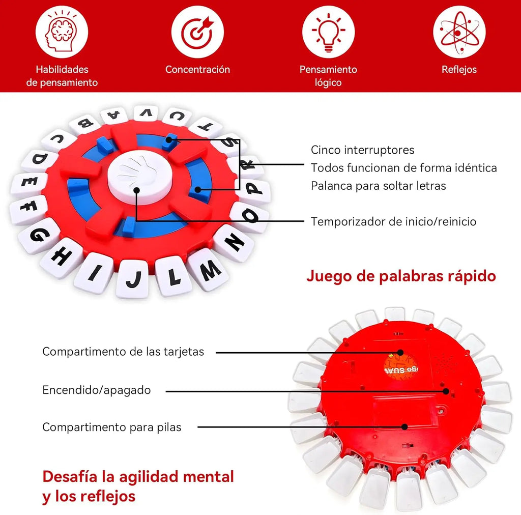 Juego Basta español, juguetes De cartas De reunión familiar De ritmo rápido para adultos y niños, aprendizaje De letras, Lengua española, Juegos De Mesas