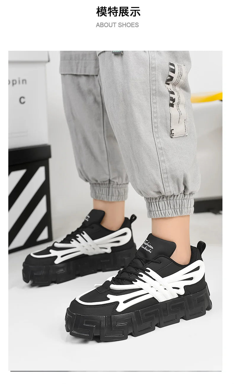 Zapatos informales para hombre, zapatos para caminar de estilo callejero, zapatillas de deporte con suela gruesa, zapatillas de baloncesto para correr, zapatillas vulcanizadas 2023 para hombre