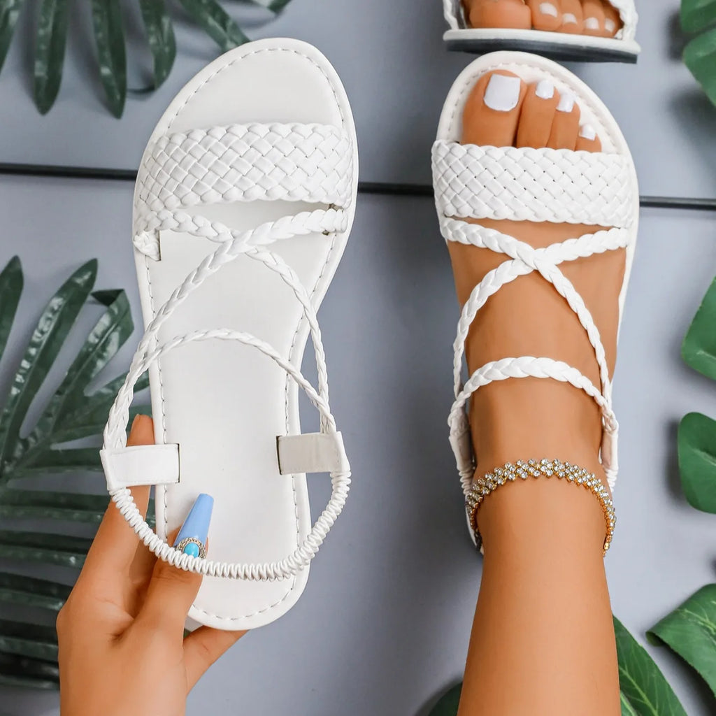 Sandalias ligeras para Mujer, Zapatos sexis De tendencia De verano 2025, Sandalias planas De playa a la moda para Mujer, Zapatos De Mujer