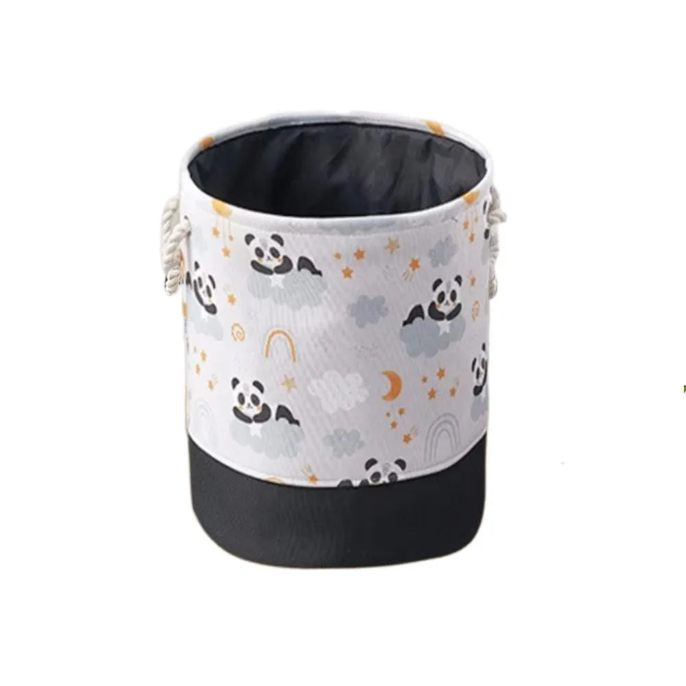 Cesta de almacenamiento de juguetes de dibujos animados, cesta de lavandería de lona portátil plegable con asa, organizador grueso, organización de ropa