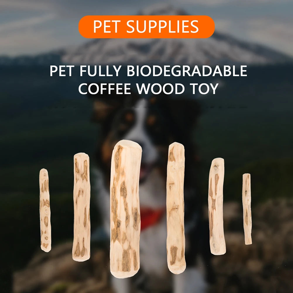 Varilla para moler dientes de perro, juguete para masticar de madera, palo masticable de madera de café Natural, resistente a mordeduras, juguete para aliviar la ansiedad, suministros para mascotas