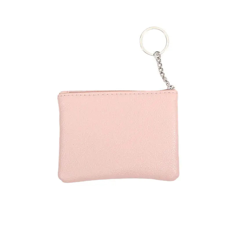 Monedero de cuero PU a la moda, cartera pequeña para mujer, monederos de cambio, Mini bolsas de dinero con cremallera, billeteras de bolsillo para niños, llavero