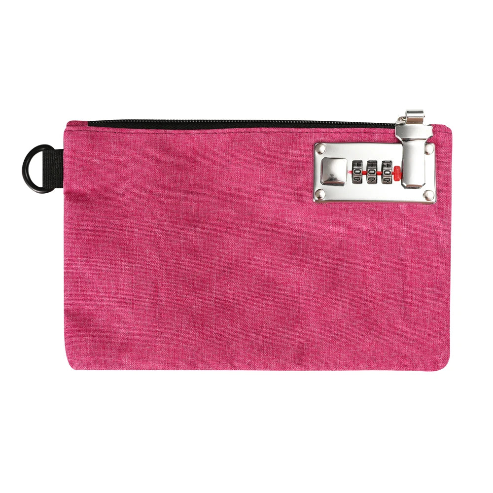 Bolsa de dinero Bolsa de depósito bancario Bolsa de medicina portátil Cartera pequeña con cerradura para monedas en efectivo