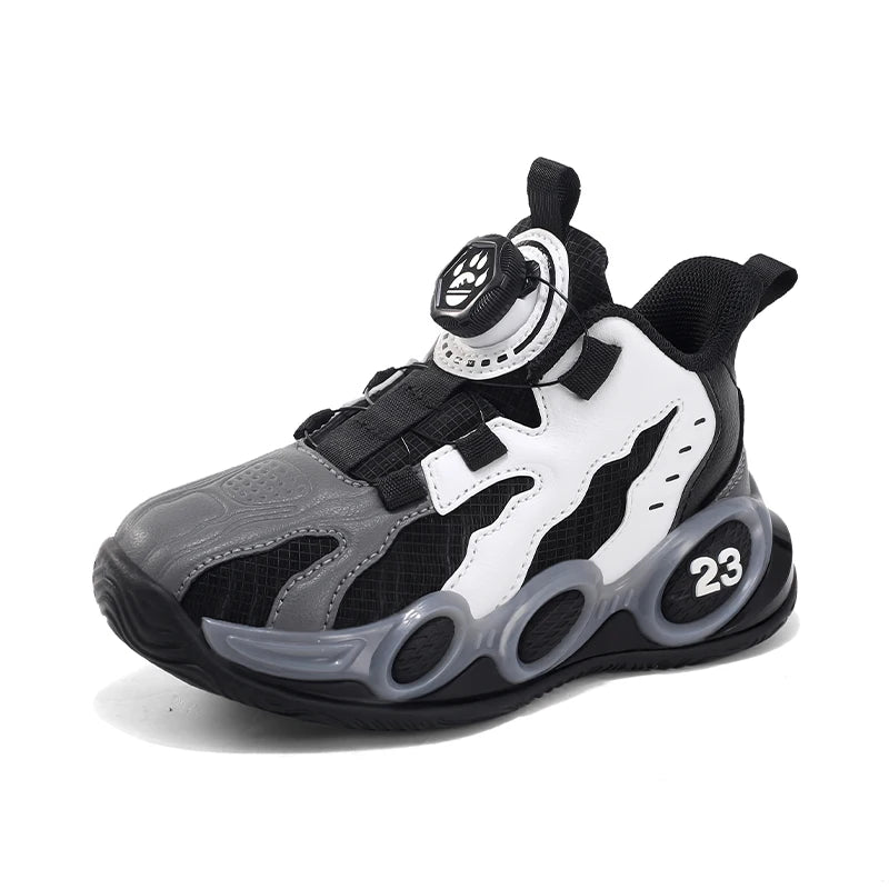 Zapatillas de baloncesto de moda para niños, zapatos deportivos de cuero PU de alta calidad, zapatos casuales para niños y niñas, cómodas zapatillas de gimnasio nuevas