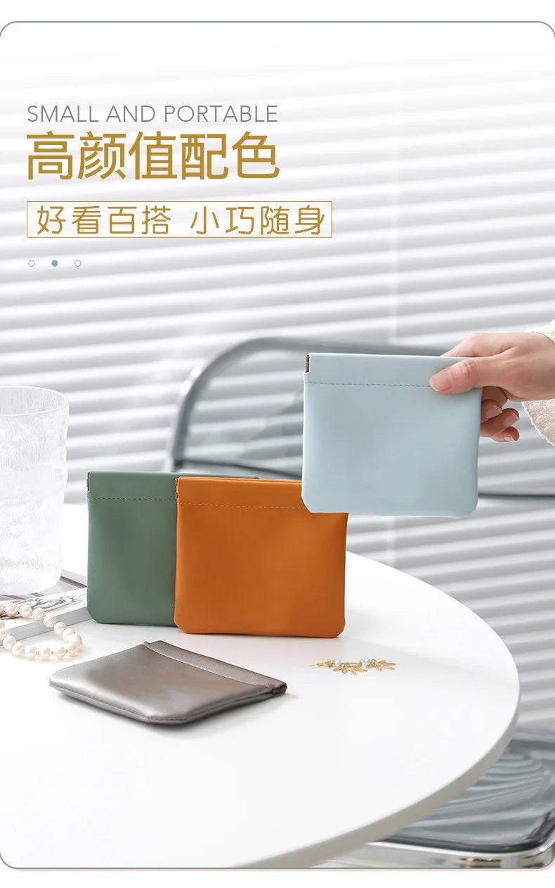 Monedero de cuero Pu para mujer y hombre, Mini cartera corta pequeña, monedero, llave para cambiar dinero, auriculares, tarjetero para niños y niñas