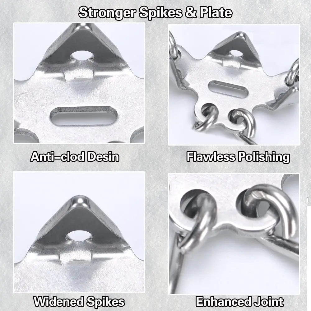 Crampones zapatos 19 picos hielo nieve agarre zapatos Camping antideslizante escalada proteger para correr caminar senderismo en nieve hielo