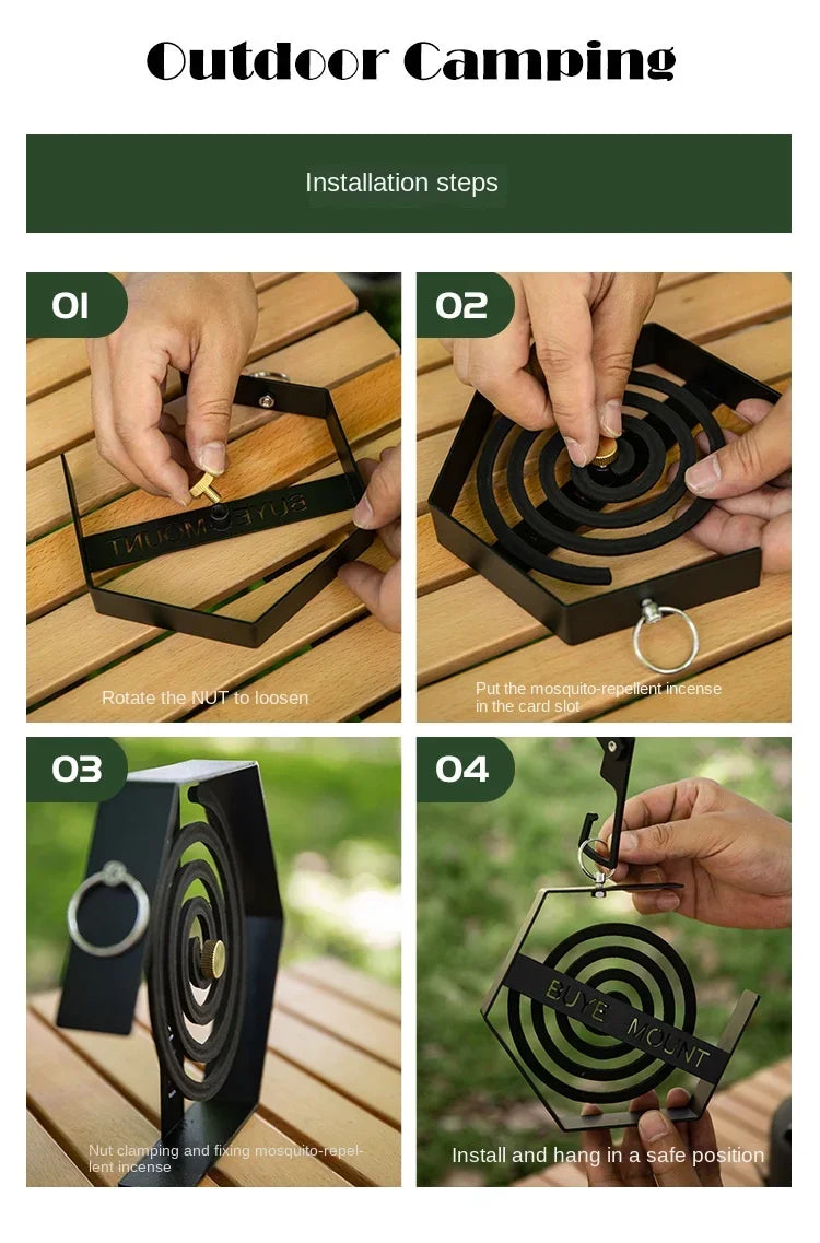 Bandeja de bobina para mosquitos al aire libre, herramientas de Camping, soporte para bobina de mosquitos para senderismo turístico, suministros de Camping, soporte para bobina de mosquitos colgante