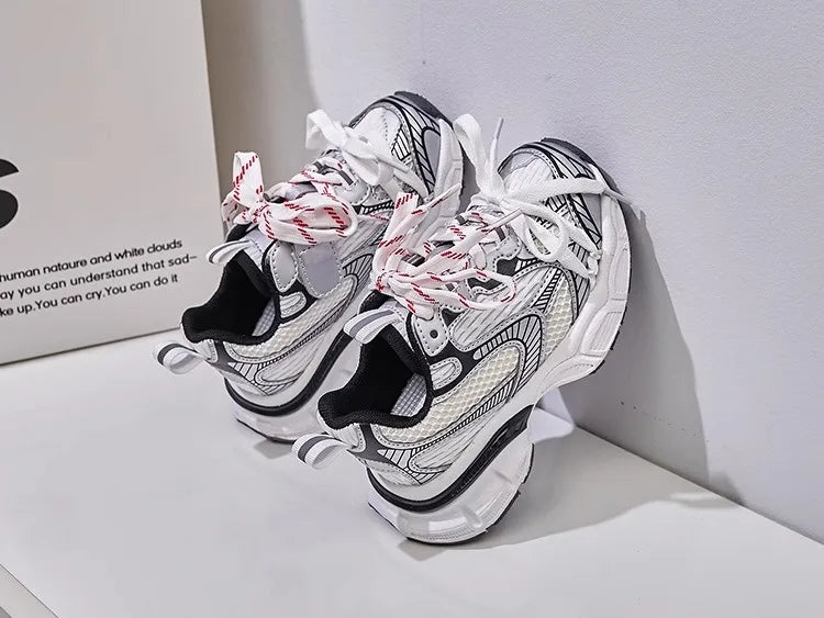 Zapatillas de deporte para niños gruesas 2025, nuevos zapatos de baloncesto para niñas, zapatos deportivos informales versátiles a la moda para niños para la escuela, transpirables