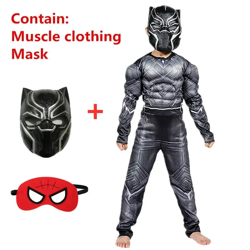Disfraz de superhéroe para niños y niñas, mono musculoso con máscara de Halloween, traje de Cosplay para fiesta de juegos de rol, vestido de vacaciones