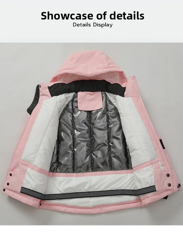 Trajes de esquí para niños, calentador de cuerpo para exteriores, traje de Snowboard, chaqueta térmica + Pantalones, monos de esquí, conjuntos de nieve impermeables para invierno para niños