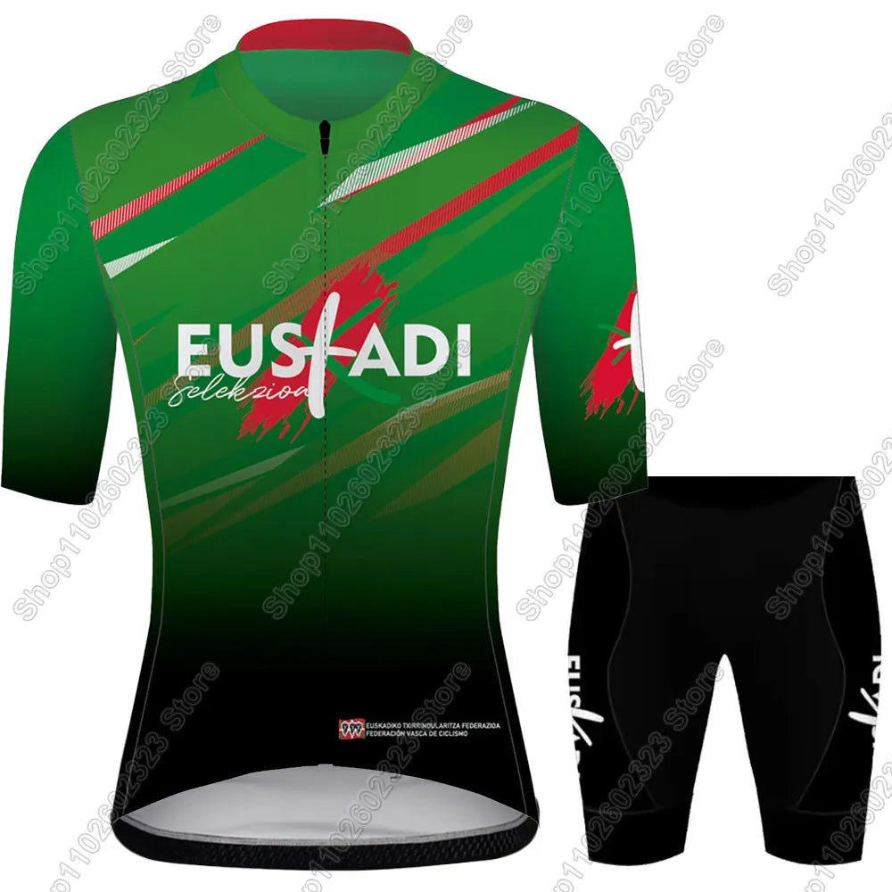 Euskadi equipo ciclismo Jersey 2025 conjunto verano España Ropa de bicicleta camisas de bicicleta traje pantalones cortos con pechera MTB Ropa Maillot
