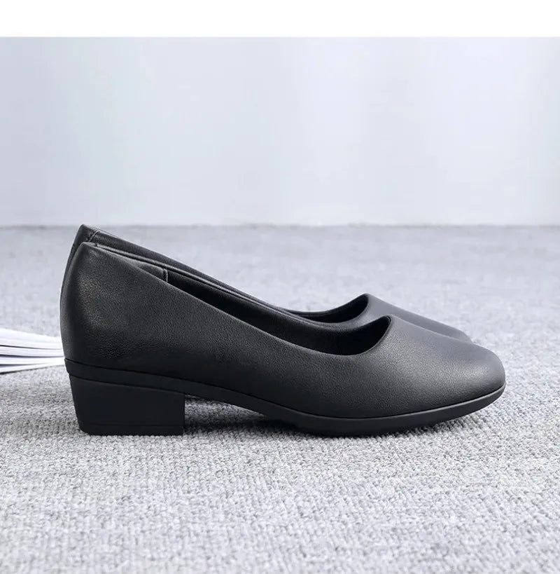 Zapatos De Mujer De suela blanda a la moda, Zapatos De trabajo cómodos para el trabajo, Zapatos De tacón grueso para Mujer, Zapatos antideslizantes De Mujer