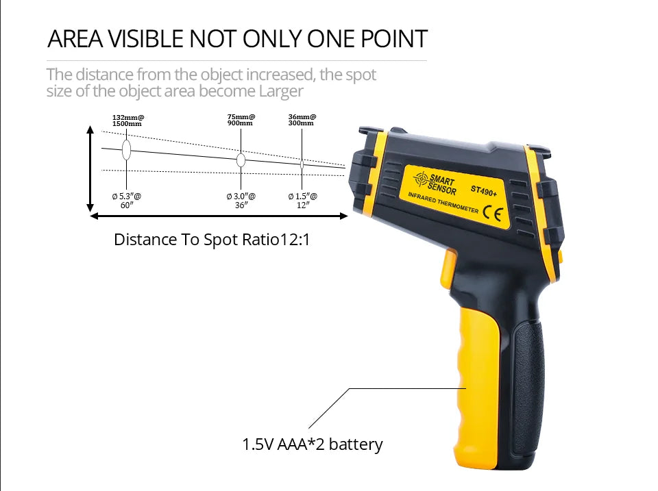 Termómetro infrarrojo Digital medidor de temperatura láser pirómetro sin contacto higrómetro IR Termometro Color LCD alarma de luz