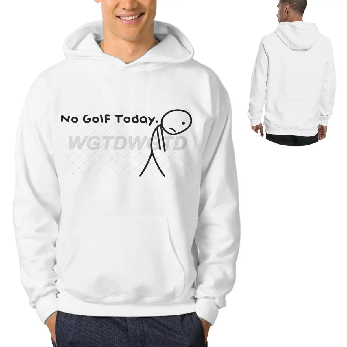 Ropa de hombre No Golf Today divertido triste Stickman golfistas moda ropa de calle Sudadera con capucha Casual divertido ropa de hombre