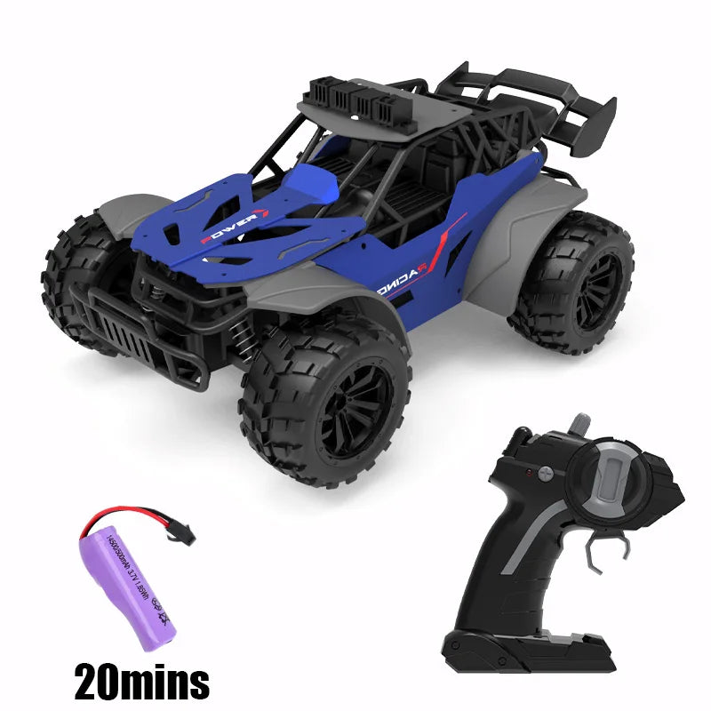 Coches Rc con luz 20 KM/H 2,4G, coche de carreras de alta velocidad con Control remoto, vehículo todoterreno, coche de escalada en un letrero, juguetes para niños