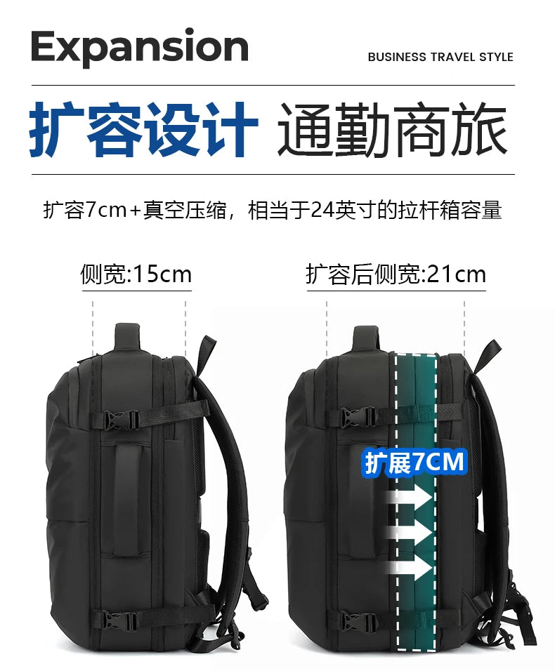 Mochila para hombre, bolsa de viaje multifuncional, compresión al vacío, impermeable, para viajes de negocios, nueva mochila para parejas