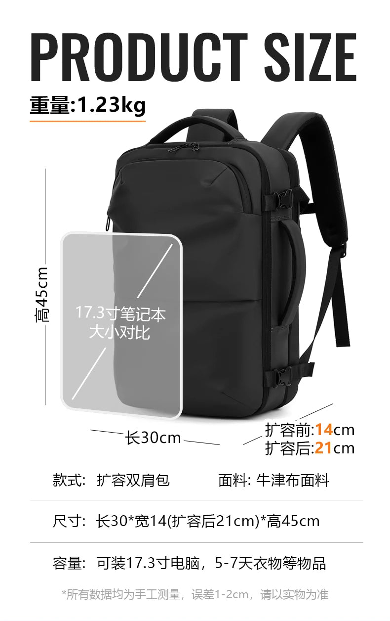 Mochila para hombre, bolsa de viaje multifuncional, compresión al vacío, impermeable, para viajes de negocios, nueva mochila para parejas