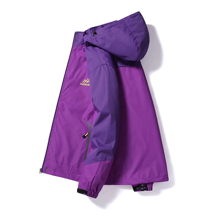 Chaqueta de senderismo de primavera para mujer, abrigo de lluvia para senderismo al aire libre, cortavientos impermeable con capucha para acampar, ciclismo y escalada