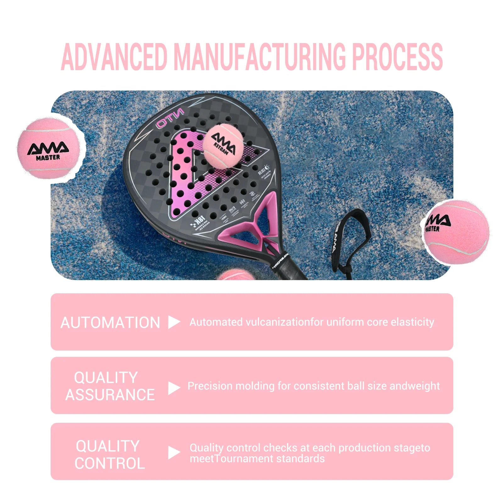 Pelotas de entrenamiento de padel profesionales, pelotas de tenis rosas con alta elasticidad, duraderas y resistentes, 2 uds.