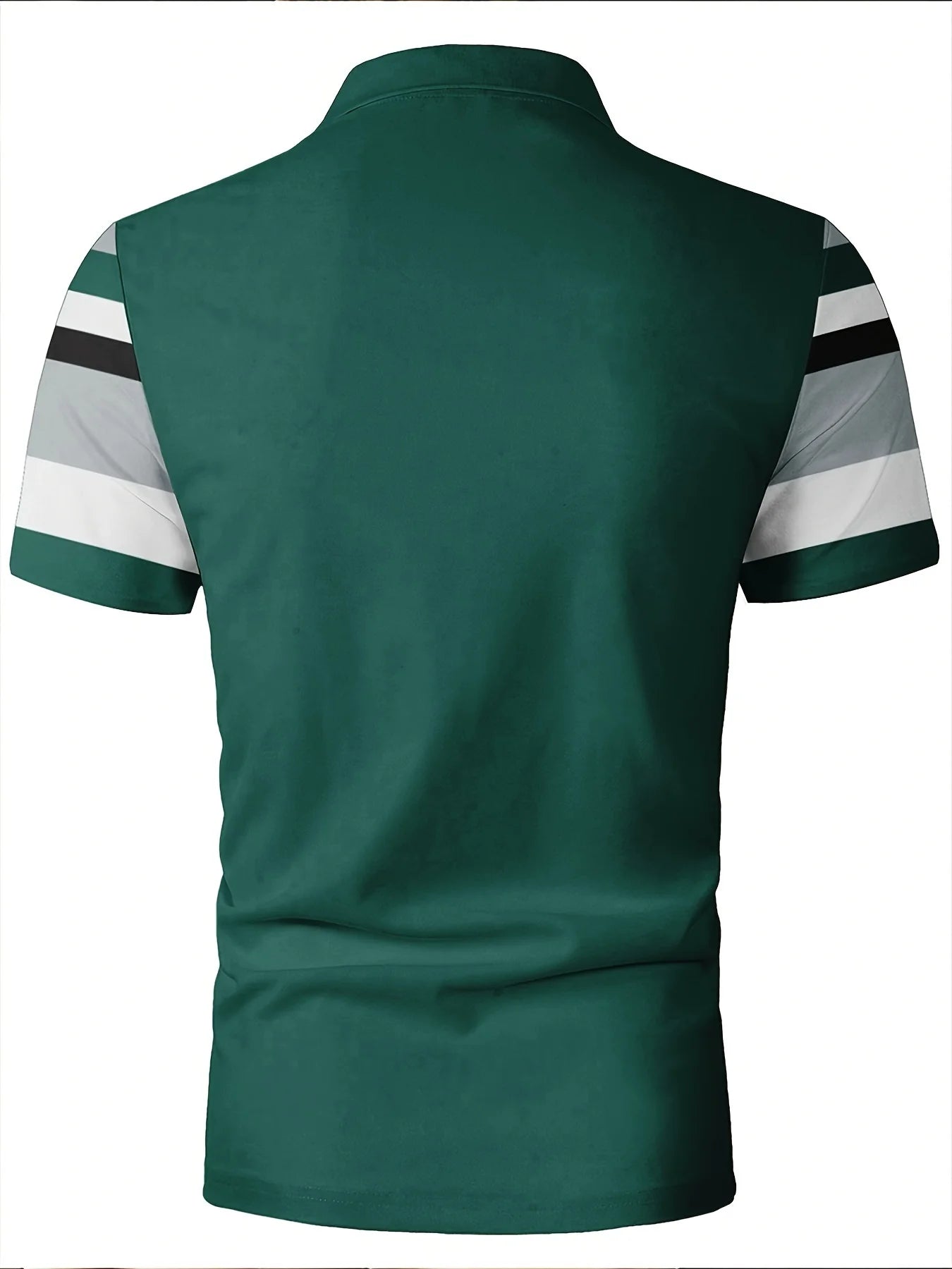 Camisa de golf informal con estampado 3D de cuadros a rayas para hombre, polo de manga corta con botones para primavera, verano y otoño